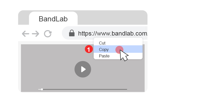 copy bandlab video url